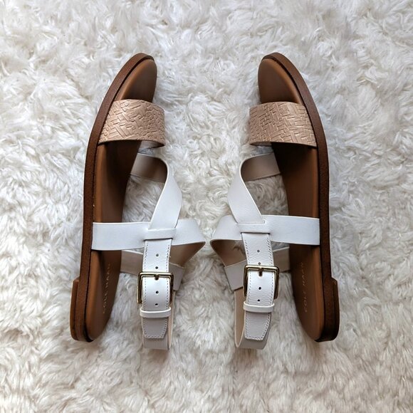 Like New Cole Haan Findra Strappy Sandal (color: white-nude woven, size: 6) - Picture 3 of 10